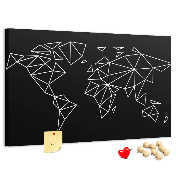Cork display board Modern world map