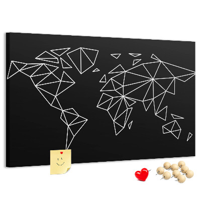 Cork display board Modern world map