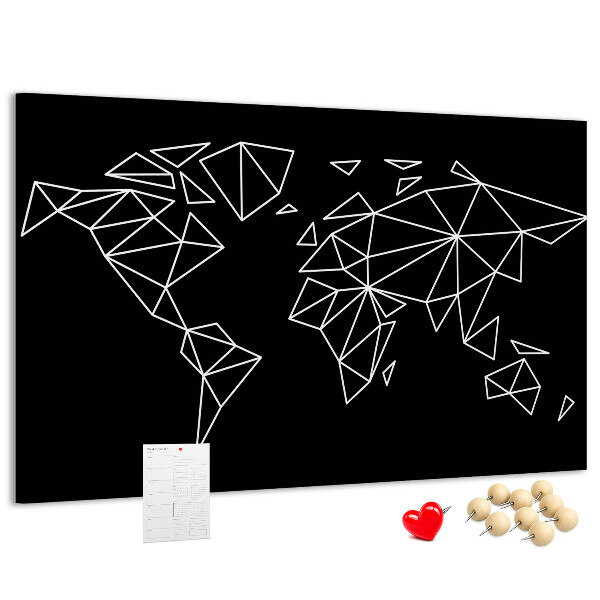 Cork display board Modern world map
