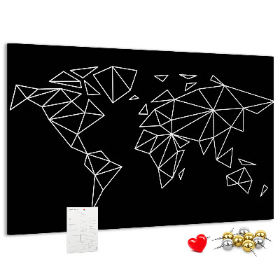 Cork display board Modern world map