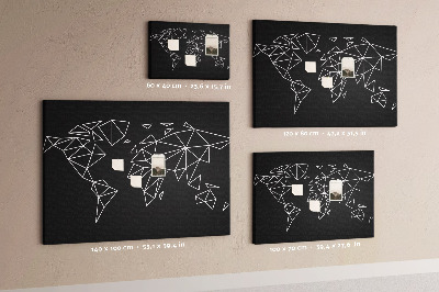 Cork display board Modern world map