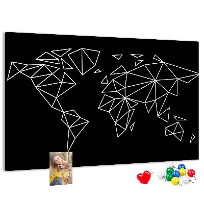 Cork display board Modern world map