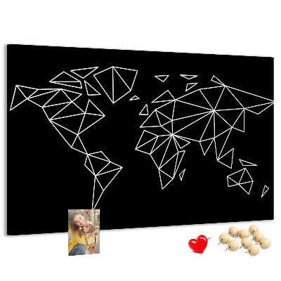 Cork display board Modern world map