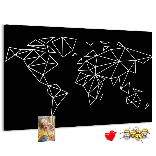 Cork display board Modern world map
