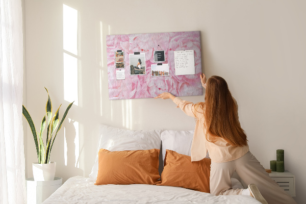 Cork memo board Blooming flowers