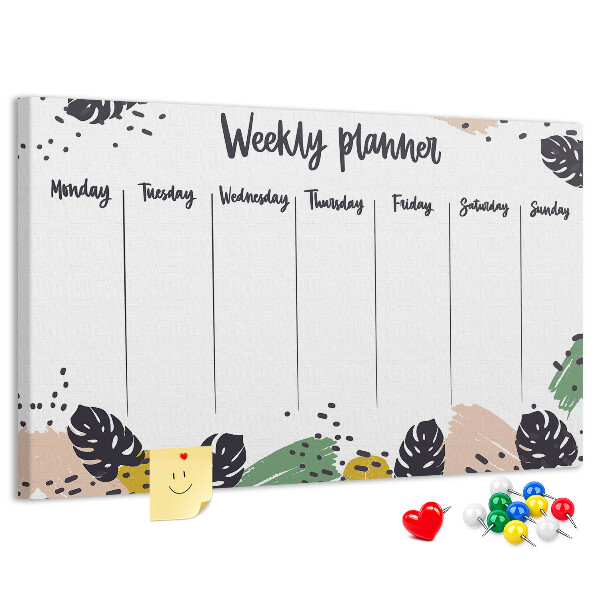 Cork board Tropical weekly planner