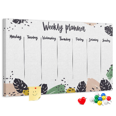 Cork board Tropical weekly planner