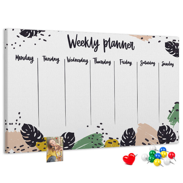 Cork board Tropical weekly planner