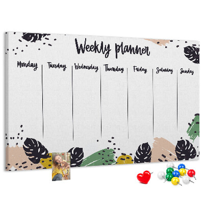 Cork board Tropical weekly planner