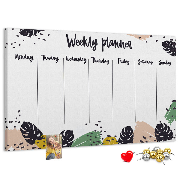 Cork board Tropical weekly planner