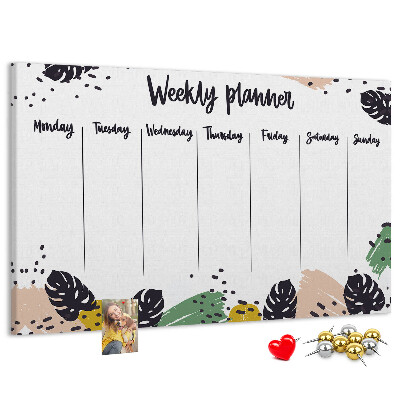 Cork board Tropical weekly planner