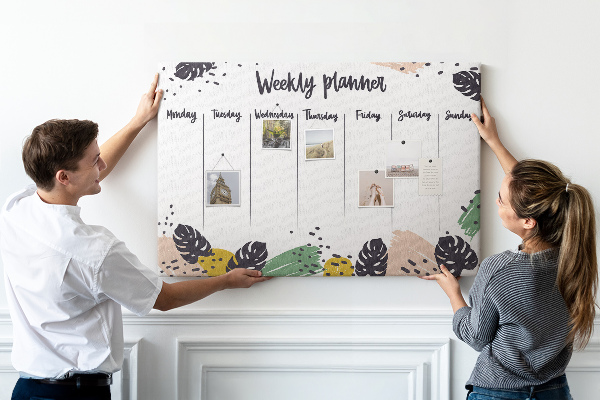 Cork board Tropical weekly planner