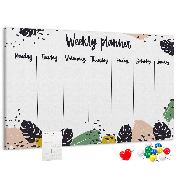 Cork board Tropical weekly planner