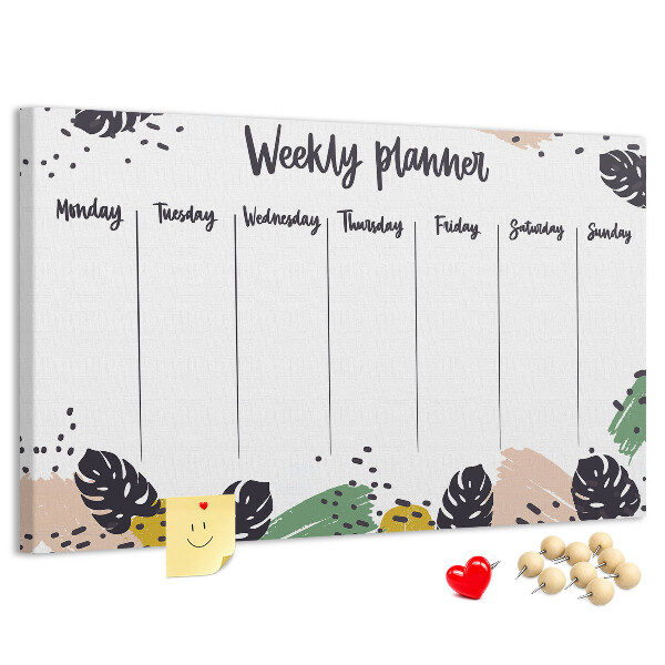 Cork board Tropical weekly planner