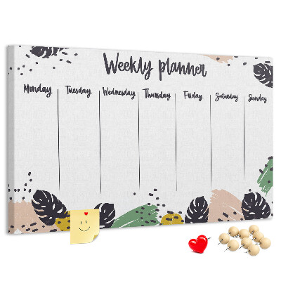 Cork board Tropical weekly planner