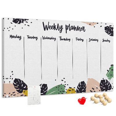 Cork board Tropical weekly planner