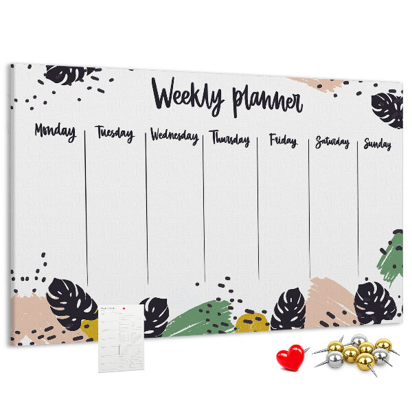 Cork board Tropical weekly planner