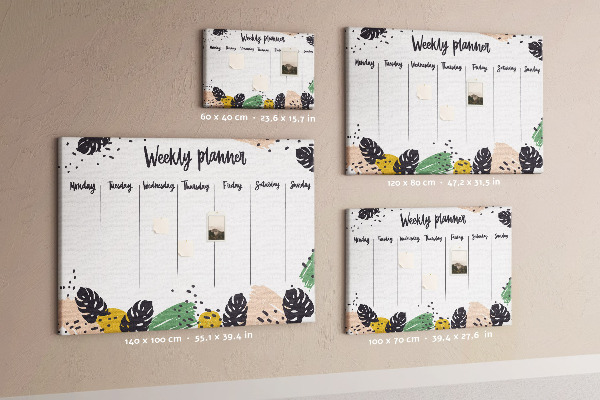Cork board Tropical weekly planner