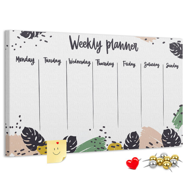 Cork board Tropical weekly planner