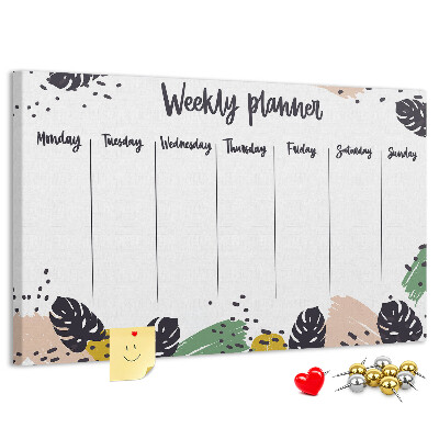 Cork board Tropical weekly planner