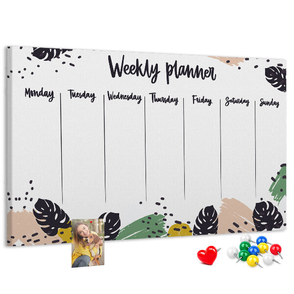 Cork board Tropical weekly planner