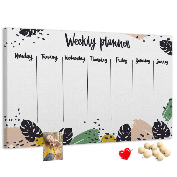 Cork board Tropical weekly planner