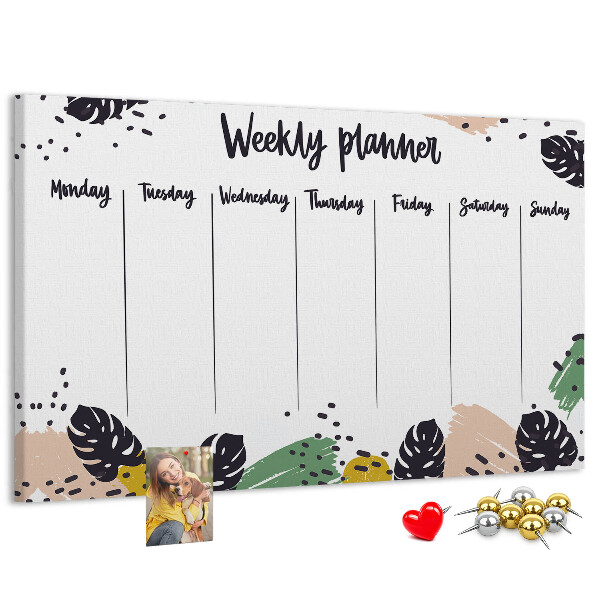 Cork board Tropical weekly planner