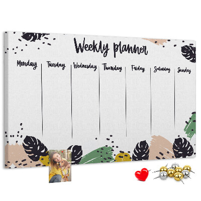 Cork board Tropical weekly planner
