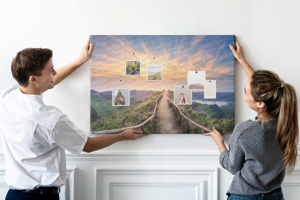 Cork display board Mountain landscape