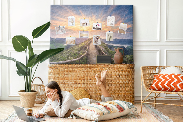 Cork display board Mountain landscape