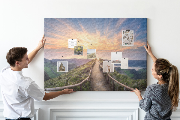 Cork display board Mountain landscape