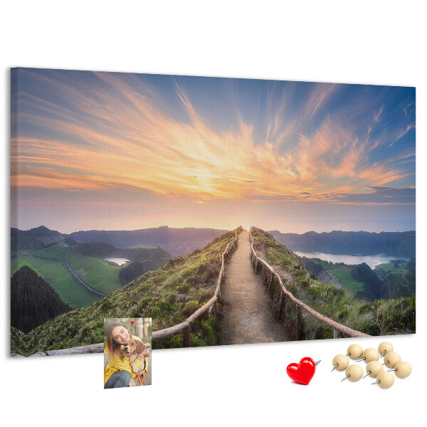 Cork display board Mountain landscape