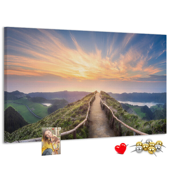 Cork display board Mountain landscape