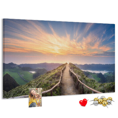 Cork display board Mountain landscape