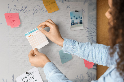Cork memo board Winter weekly planner