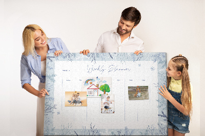 Cork memo board Winter weekly planner