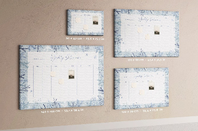Cork memo board Winter weekly planner