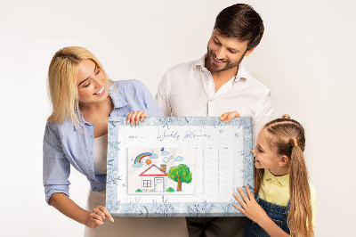 Cork memo board Winter weekly planner