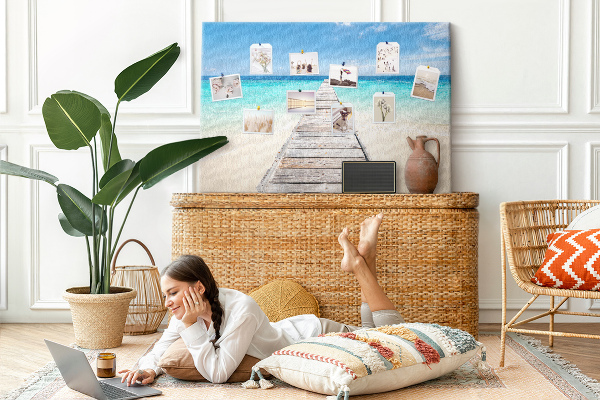 Cork board Tropical island