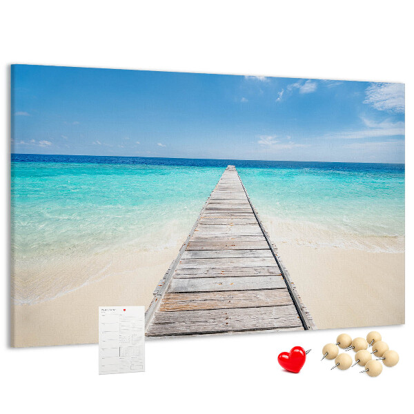 Cork board Tropical island