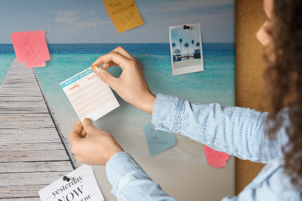 Cork board Tropical island