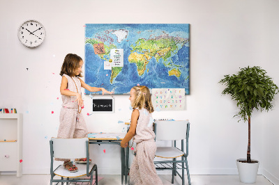 Cork display board World map