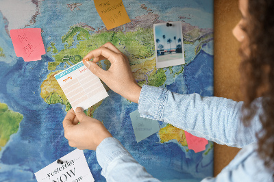 Cork display board World map