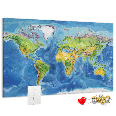 Cork display board World map