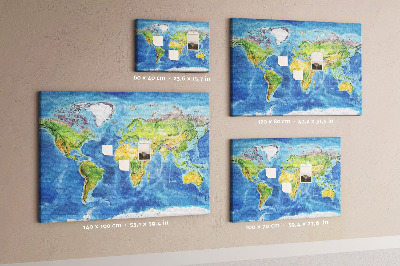 Cork display board World map