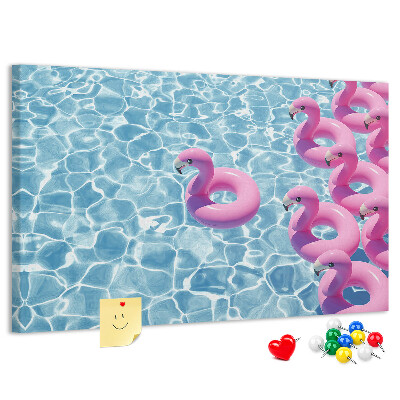 Cork board Dandelions flamingos