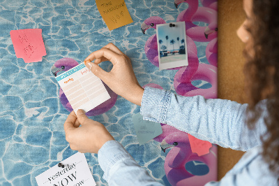 Cork board Dandelions flamingos