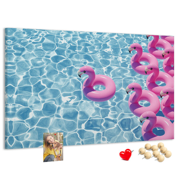 Cork board Dandelions flamingos