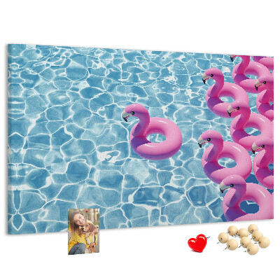 Cork board Dandelions flamingos