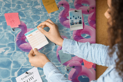 Cork board Dandelions flamingos